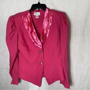 Vintage Rimini Pink Puff Buttoned Blazer Size 12